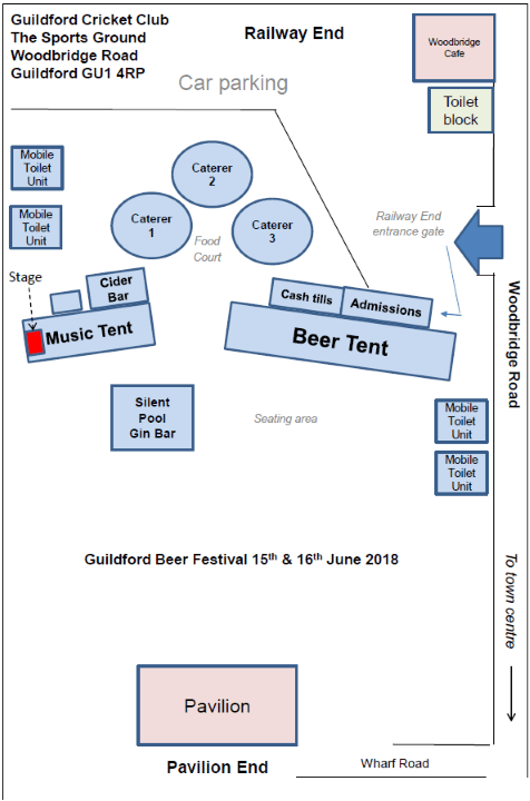Venue plan Guildford Beer Festival 2018