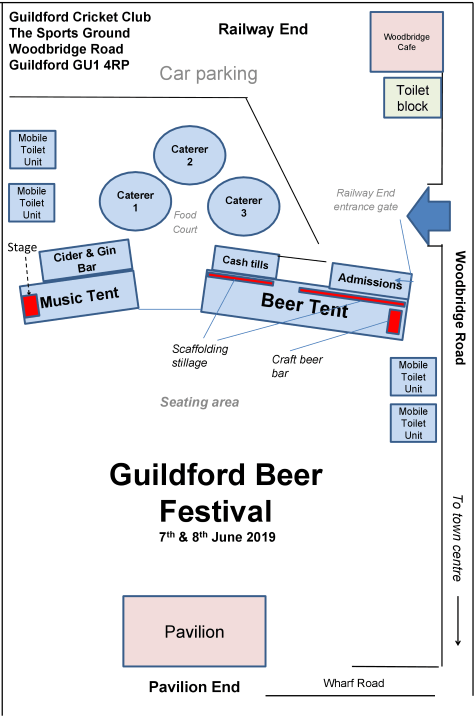 Guildford Beer Festival venue plan 2019